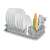 CLEAN KIT grey dish rack with plates and cutlery