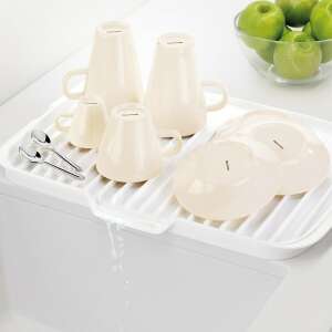 CLEAN KIT double-sided dish drainer with cups and plates, white - Dish Rack