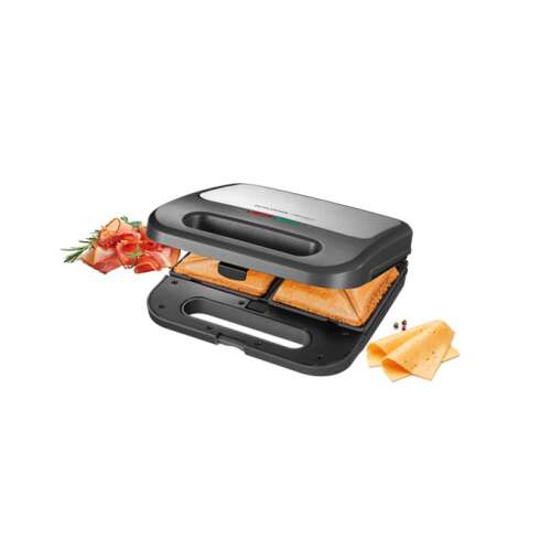 PRESIDENT 3 in 1 Sandwich Maker, panini press, waffle maker, grill, black and silver, kitchen appliance