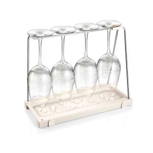 FlexiSPACE Wine Glass Drying Rack with Drip Tray, 330 x 148 mm, holds 4 glasses - Wine glass