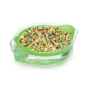 SENSE csíráztató tál csírázott magokkal, zöld tál átlátszó víztartállyal, csírázott magok a tálban - Tescoma