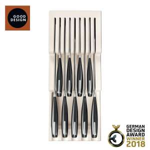 FlexiSPACE Držiak na nože, 9 miest, 370 x 148 mm, Biela - Držiaky na nože