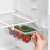 FlexiSPACE Universal Drawer 290 x 190 mm, deep, clear plastic drawer with white clips for refrigerator or cabinet shelves, used to store vegetables in a refrigerator