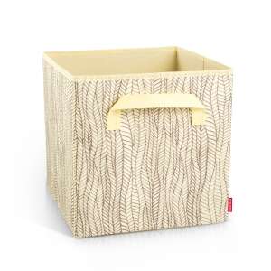 FANCY HOME 30x30x30 cm cream storage box with handle and patterned design - Storage Box & Basket