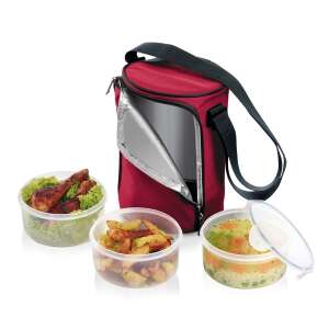 FRESHBOX Food Carrier with 3 Food Containers, 1.5 L, Bordeaux - Food carrier