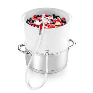 TESCOMA DELLA CASA fruit and vegetable press set, white, stainless steel, with hose and red valve - Tescoma