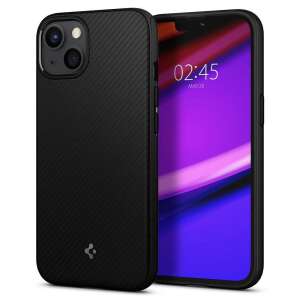 Spigen Mag Armor case for iPhone 13, black, angled view - Spigen