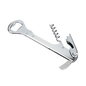 PRESTO Wine Opener, Bottle Opener, Corkscrew, Multifunctional, Silver - Wine Opener & Corkscrew
