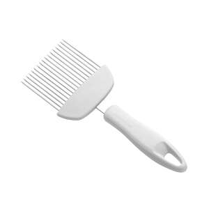 PRESTO Zwiebelschneider, Edelstahl-Zwiebelschneider mit weißem Kunststoffgriff, einfach und sicher Zwiebeln schneiden - Tescoma Küchenaccessories