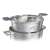 GrandCHEF 23 cm stainless steel strainer for pots, with handles, shown in use