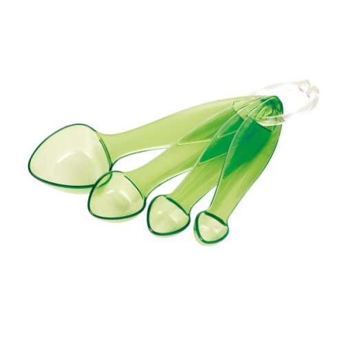 PRESTO Measuring Spoons, Set of 4, Green, 1 tsp, 1 tbsp, 5 ml, 15 ml, Dishwasher Safe