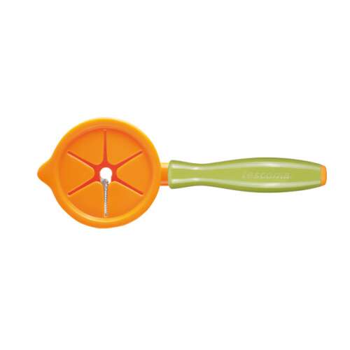 PRESTO CARVING vegetable slicer, orange and green handheld tool for making vegetable noodles