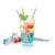 Tescoma myDRINK reusable plastic straws with stirrer, 24 pieces, 20 cm, colorful, in a glass of refreshing drink with ice and cherries