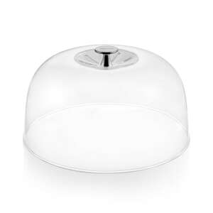 DELÍCIA 29 cm round food dome, clear glass with silver knob - Food cover