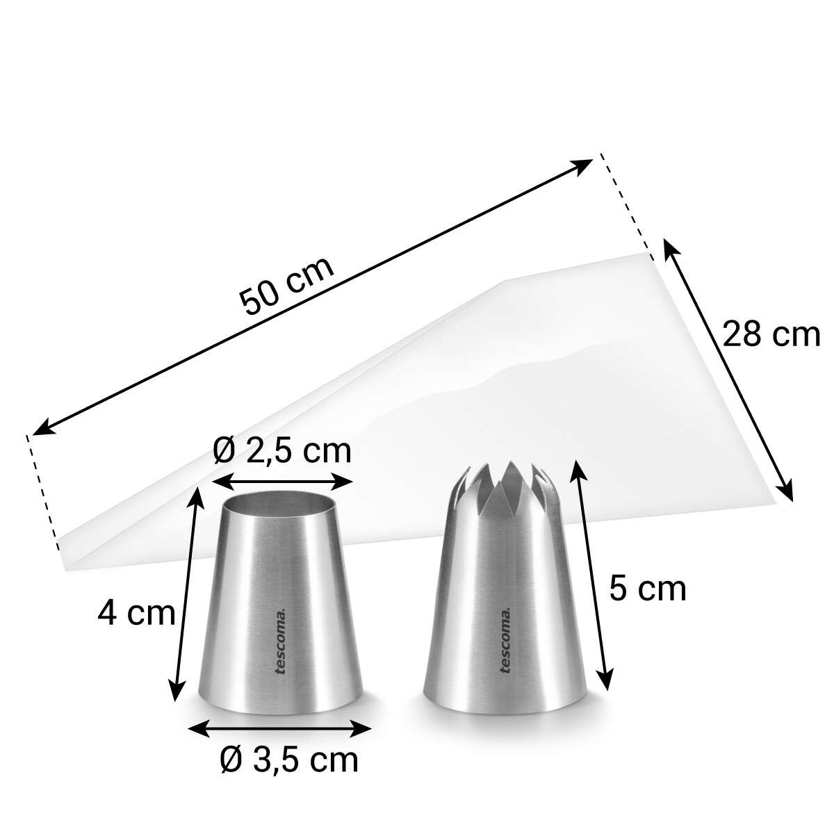 Tescoma GrandCHEF Krokett készlet, 10 zsák, 2 adagolófej