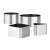 Tescoma GrandCHEF food mold set, 4 pieces, stainless steel, round, square, and triangle shapes