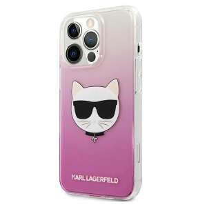 Husa Karl Lagerfeld KLHCP13LCTRP compatibila cu iPhone 13 Pro, Choupette Head, Roz