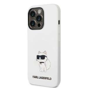 Karl Lagerfeld iPhone 14 Pro Max weiße Silikonhülle mit Choupette Design - Karl Lagerfeld Handyhüllen