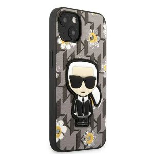 Karl Lagerfeld Flower Ikonik Karl iPhone 13 tok, ferde nézet - Karl Lagerfeld Telefontok