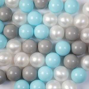 Euro-Matic sada 100 plastových loptičiek s priemerom 6 cm v modrej, sivej a bielej farbe - Sety plastových lôpt