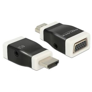 Delock HDMI to VGA adapter with audio output, connect HDMI device to VGA monitor - HDMI Adapter
