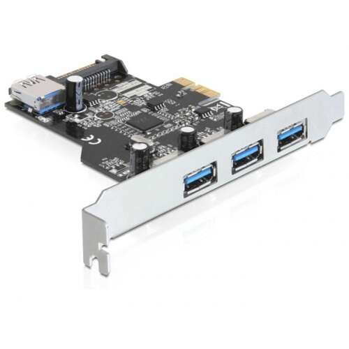 Delock PCI Express карта с 3 външни и 1 вътрешен USB 3.0 порт