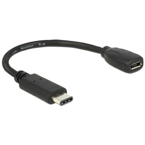 Delock adapter cable USB Type-C 2.0 plug USB 2.0 Micro-B type sleeve 15 cm black