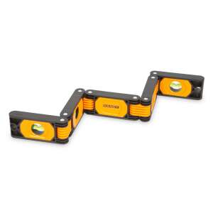 Handy 60cm foldable spirit level with 4 vials, black and orange, 8 joints - Spirit Level