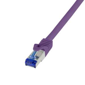 Cablu patch Logilink violet Cat6A S/FTP, 2m, conector RJ45 ecranat - Cabluri patch