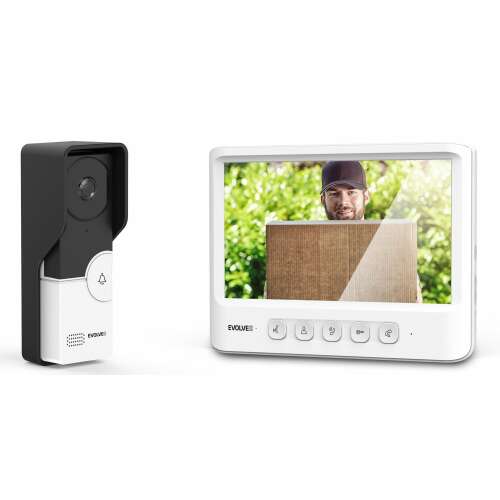 Videointerfon Evolveo Doorphone IK06 cu memorie și afișaj color, alb