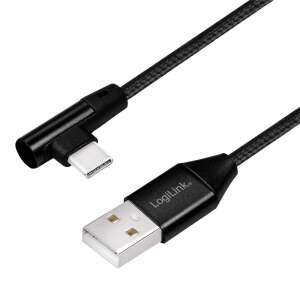 Logilink USB 2.0 Type-C to USB-A cable, 90-degree angled connector - Logilink USB Cable