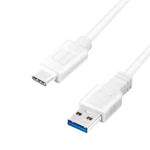Logilink USB 3.2 Gen1 Type-C to USB-A cable, white, 0.5m