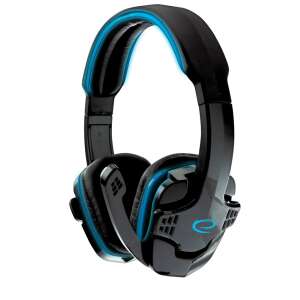Esperanza Raven Gamer headset with blue LED lighting, black and blue color - Esperanza