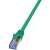 Cablu patch LogiLink PrimeLine Cat.6A S/FTP, verde, 0,25 m