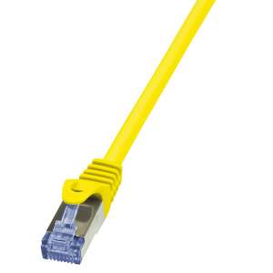 LogiLink PrimeLine Cat6A S/FTP żółty kabel patch zbliżenie - Logilink