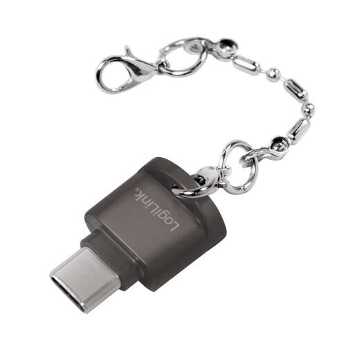 Logilink USB-C - cititor de carduri microSD, breloc, gri