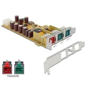 Delock PoweredUSB PCI Express kártya &gt; 1 x 24 V + 2 x 12 V