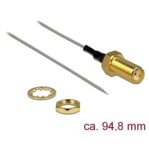 Delock Antennakábel SMA jack válaszfal &gt; nyitott végű, ónozott 1.37 , 94.8 mm menethossz 10 mm