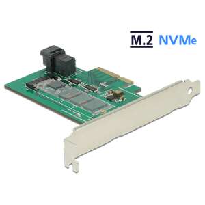 Delock PCI Express-kártya &gt; 1 x belso NVMe M.2 PCIe / 1 x belso SFF-8643 NVMe   alacsony profilú for