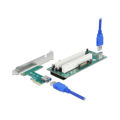 Delock PCI Express x1 - 2x PCI 32 bites Riser kártya 60 cm-es kábellel