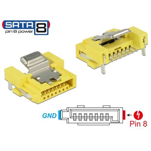 Delock Csatlakozó SATA 6 Gb/s anya 8 tűs táp
