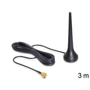 Antenă GSM Delock cu conector SMA, 2 dBi, cablu de 3m - Antene de rețea