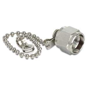 Delock F connector dust cap with chain, nickel-plated brass, with seal - Optical Cable