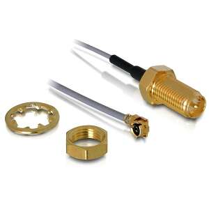 Cablu conector antenă WLAN Delock cu conector SMA femelă, 20 cm - Antene de rețea