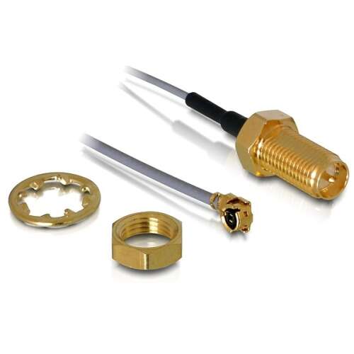 Cablu conector antenă WLAN Delock cu conector SMA femelă, 20 cm