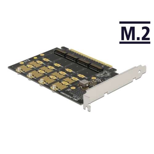 Delock PCI Express x16 kártya 4 belső NVMe M.2 foglalattal