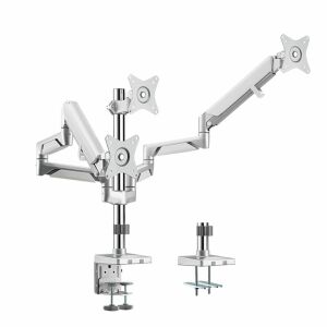 Logilink тройна стойка за монитор за 17-27 инчови монитори, алуминий, съвместима с извит екран - Logilink Държач и стойка за монитор