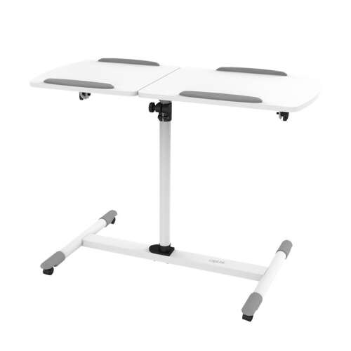 LogiLink adjustable height projector and laptop stand with wheels, white