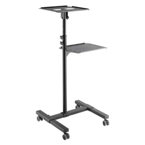 Logilink projector stand with adjustable height and tilt, black, with wheels