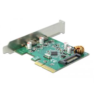 Delock PCI Express x4 kártya 2 külső SuperSpeed USB 10 Gbps USB Type-C porttal - PCI hálózati kártya